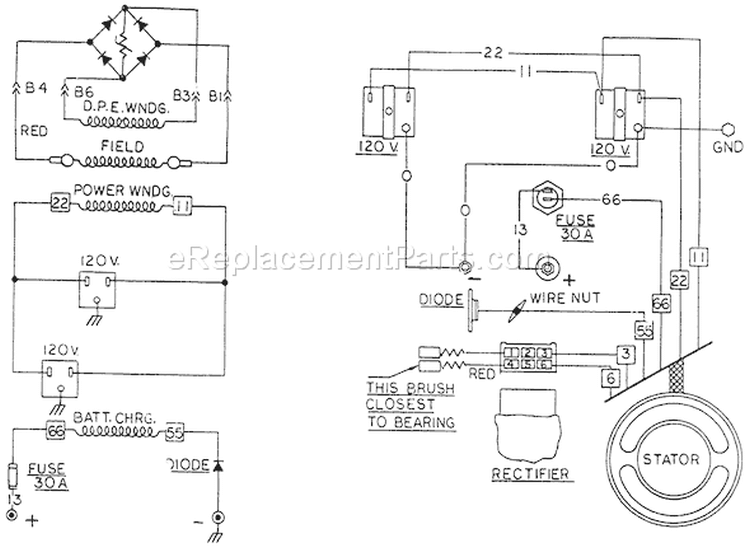 Page E Diagram and Parts List for 8706-0  Briggs and Stratton Generator